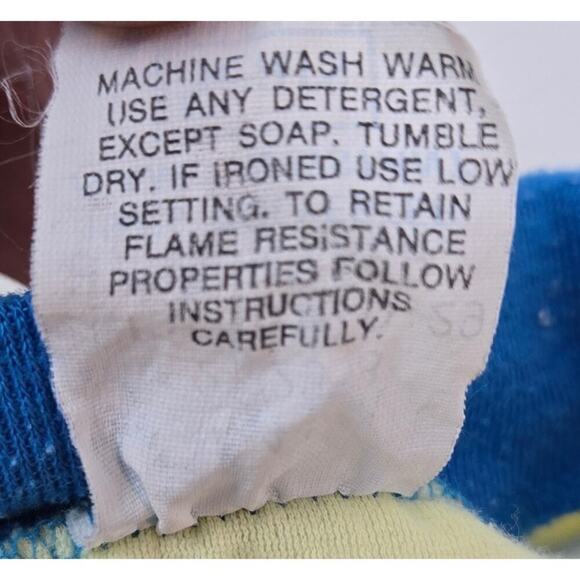 Pac-Man Pajamas Vintage Size 4-5 Long Sleeve Shirt Pant Yellow Blue 1980s Sears - Picture 8 of 12